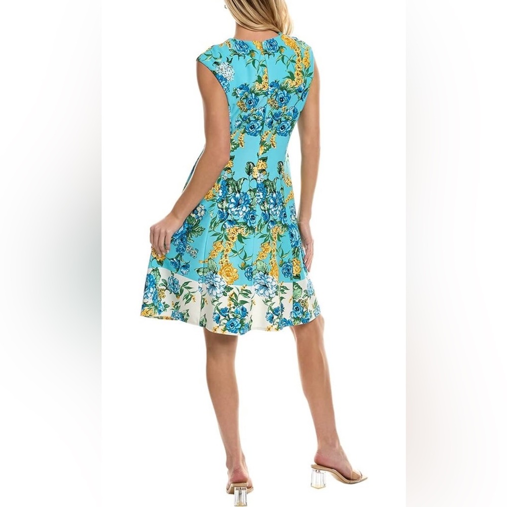 NWT London Times Perfect Versatile Scuba Crepe Fit & Flare Dress Size 12 - Picture 2 of 6